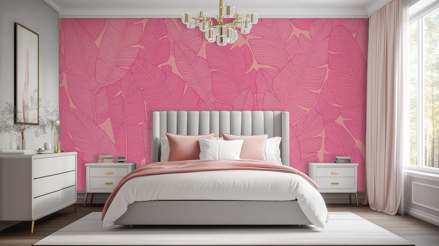 Tropical Pink wallpaper for Bedroom