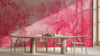 Tropical Pink wallpaper for Dining Room