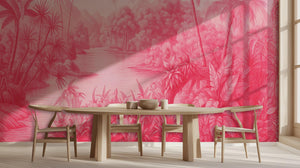 Tropical Pink wallpaper for Dining Room
