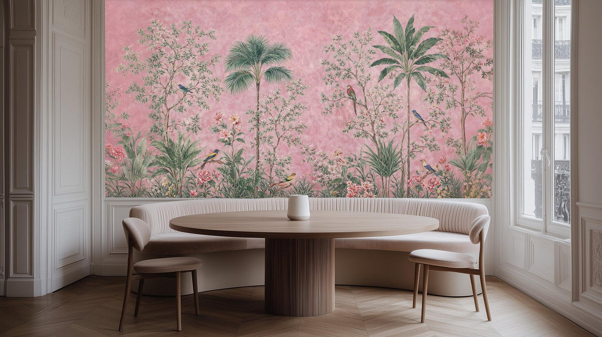 Tropical Pink wallpaper for Dining Room