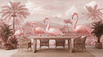 Tropical Pink wallpaper for Living Room