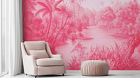Tropical Pink wallpaper for Living Room