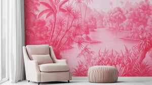 Tropical Pink wallpaper for Living Room