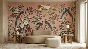 Tropical Pink wallpaper for Living Room