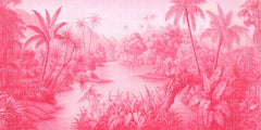Tropikal Pembe Jungle Duvar Kağıdı