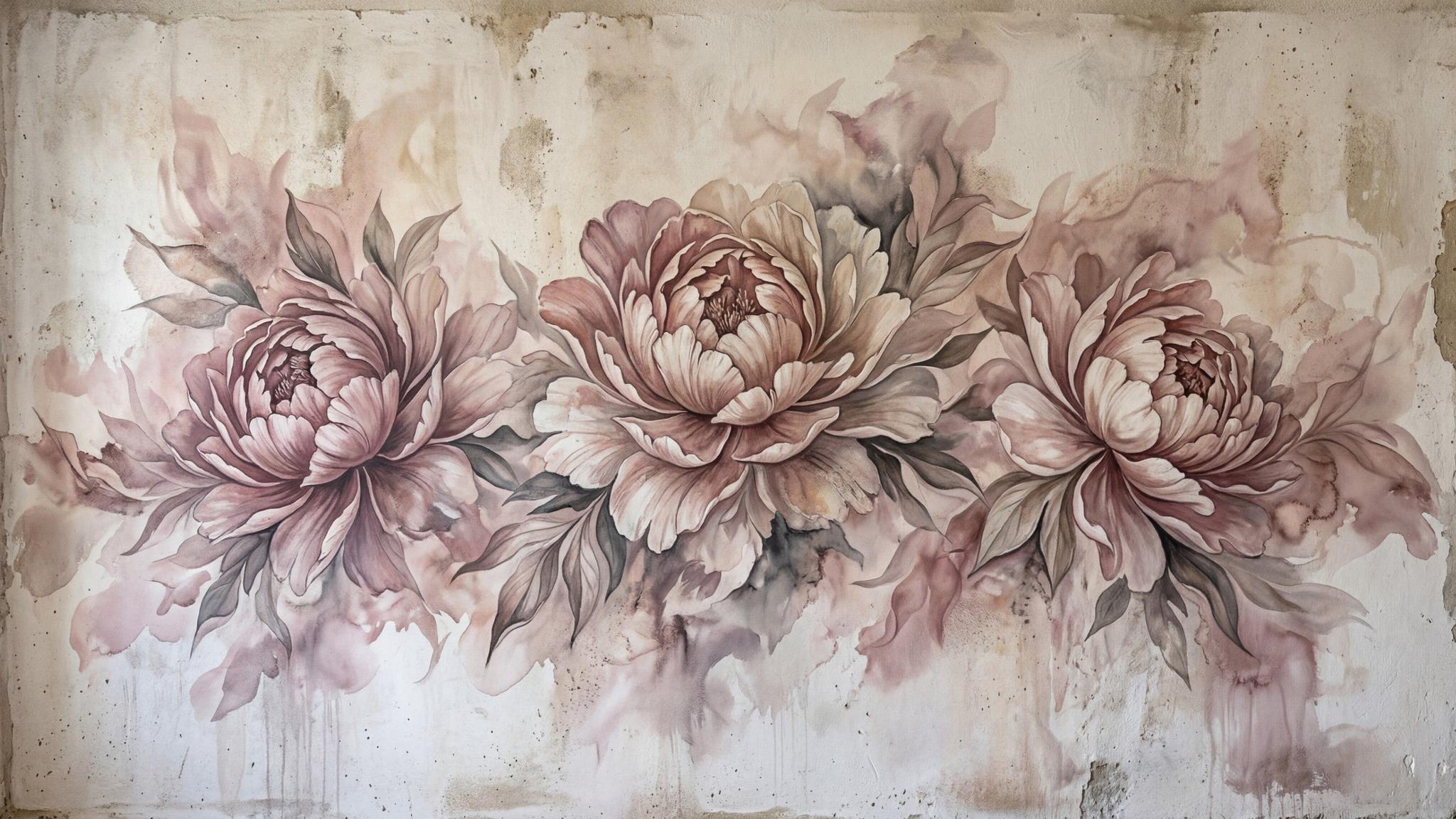 Blush Peony Floral Wallpaper