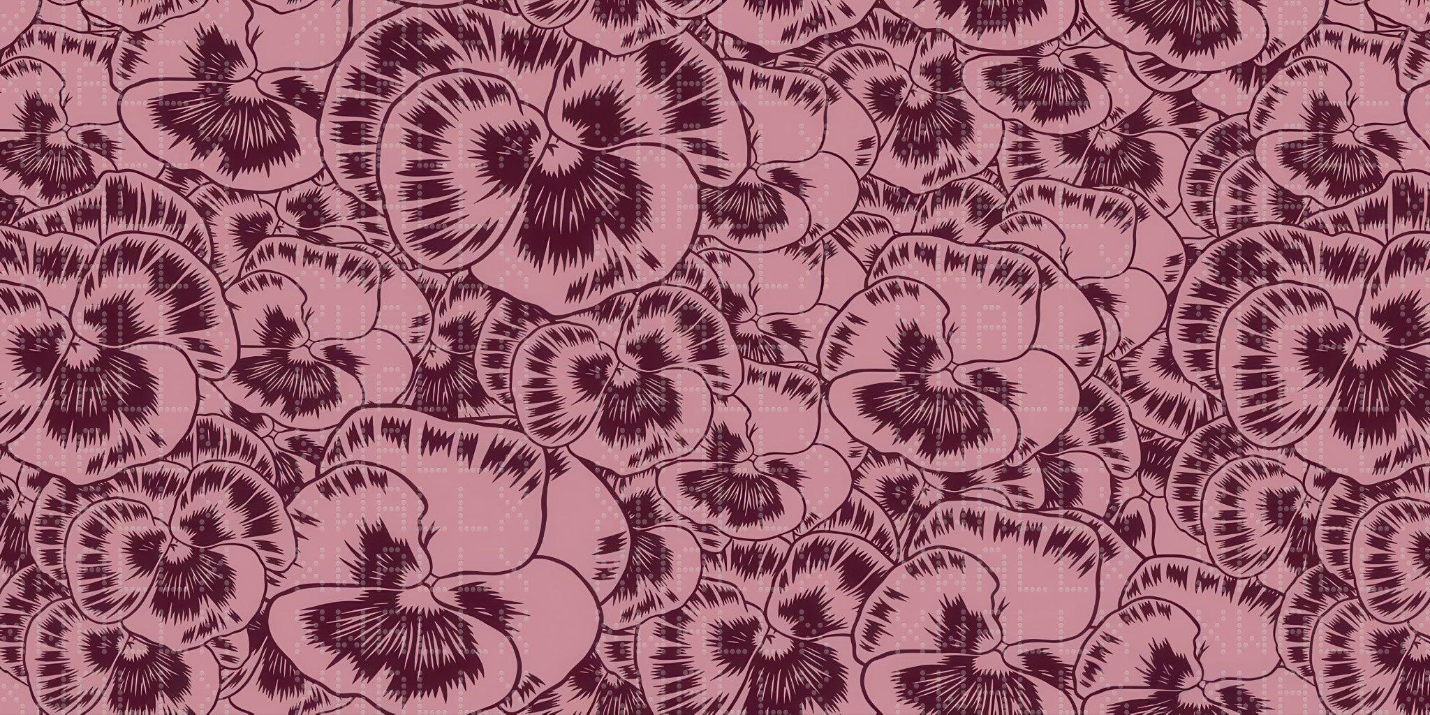 Crimson Pansy Floral Wallpaper