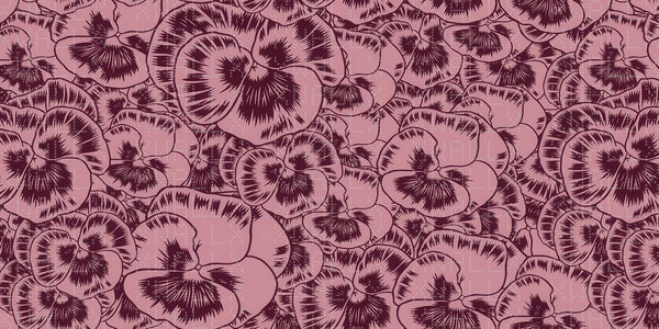 Kızıl Menekşe Floral Duvar Kağıdı - Sample