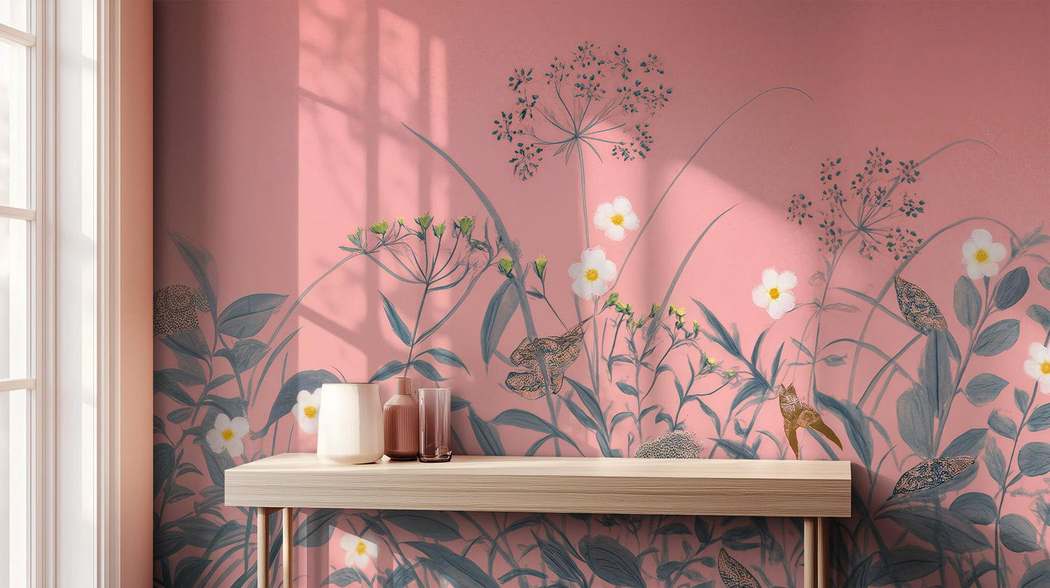Vintage Pink wallpaper for Bedroom
