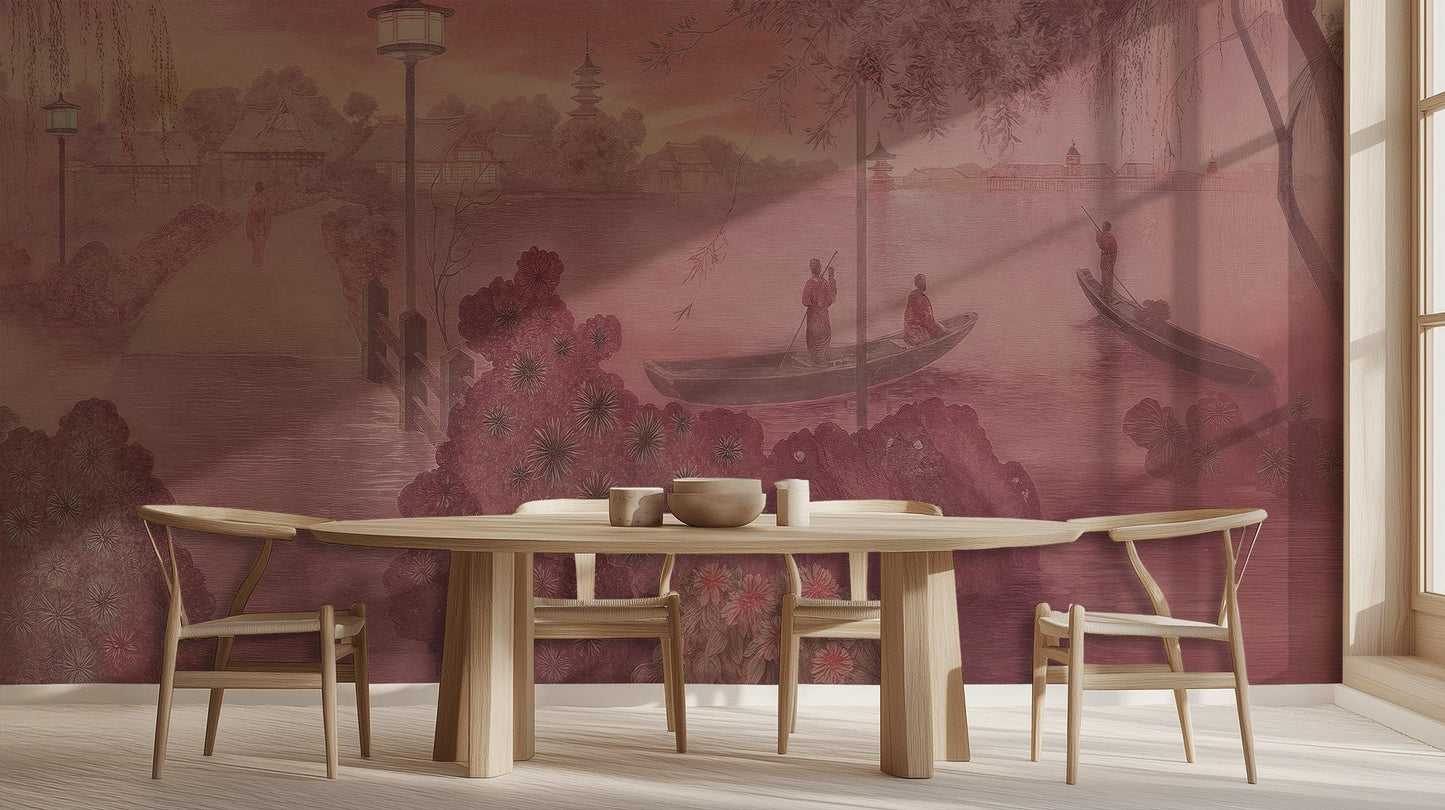 Vintage Pink wallpaper for Dining Room