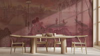 Vintage Pink wallpaper for Dining Room