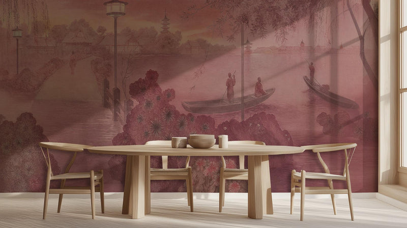 Vintage Pink wallpaper for Dining Room