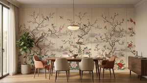 Vintage Pink wallpaper for Dining Room