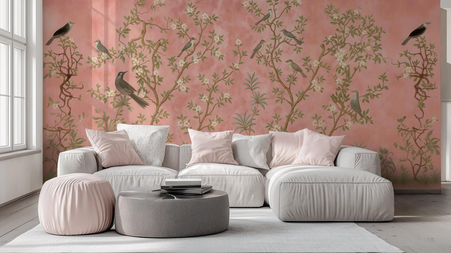Vintage Pink wallpaper for Living Room