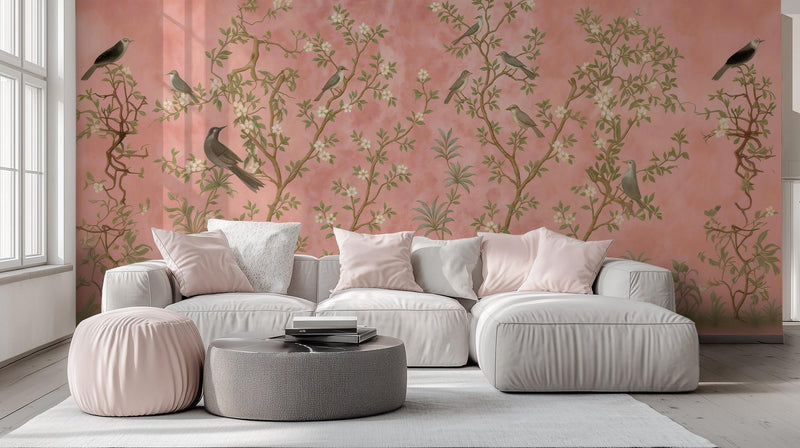 Vintage Pink wallpaper for Living Room