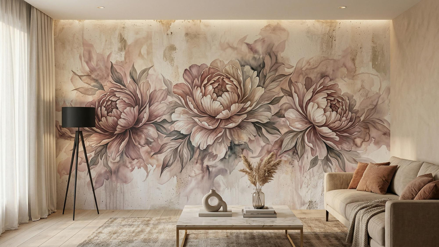 Vintage Pink wallpaper for Living Room