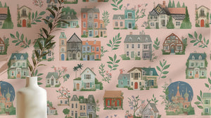 Vintage Pink wallpaper for Living Room