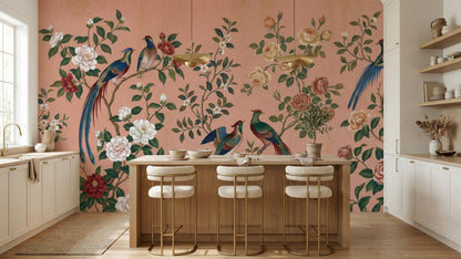 Vintage Pink wallpaper for Living Room