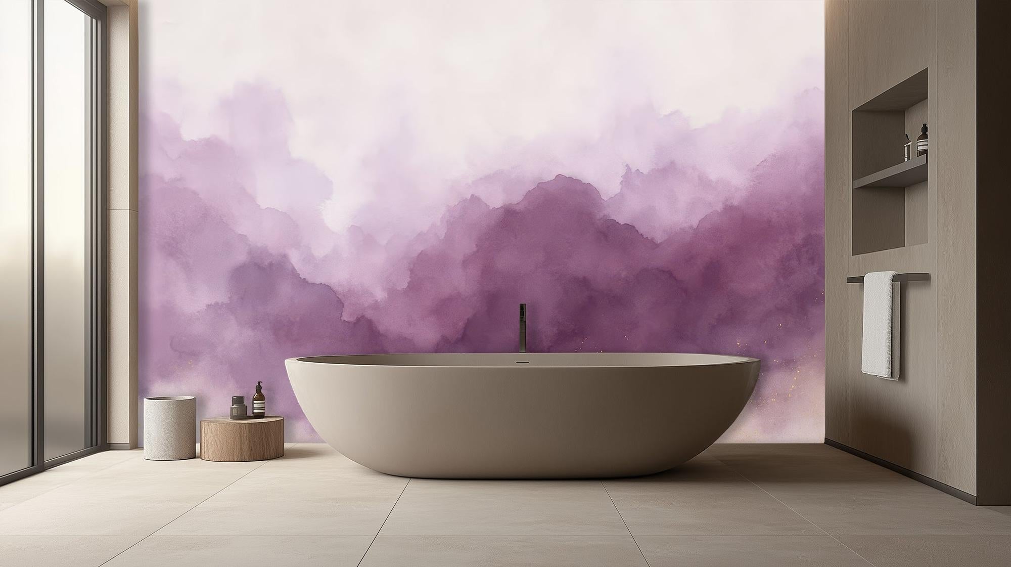 Abstract Purple wallpaper for Bathroom