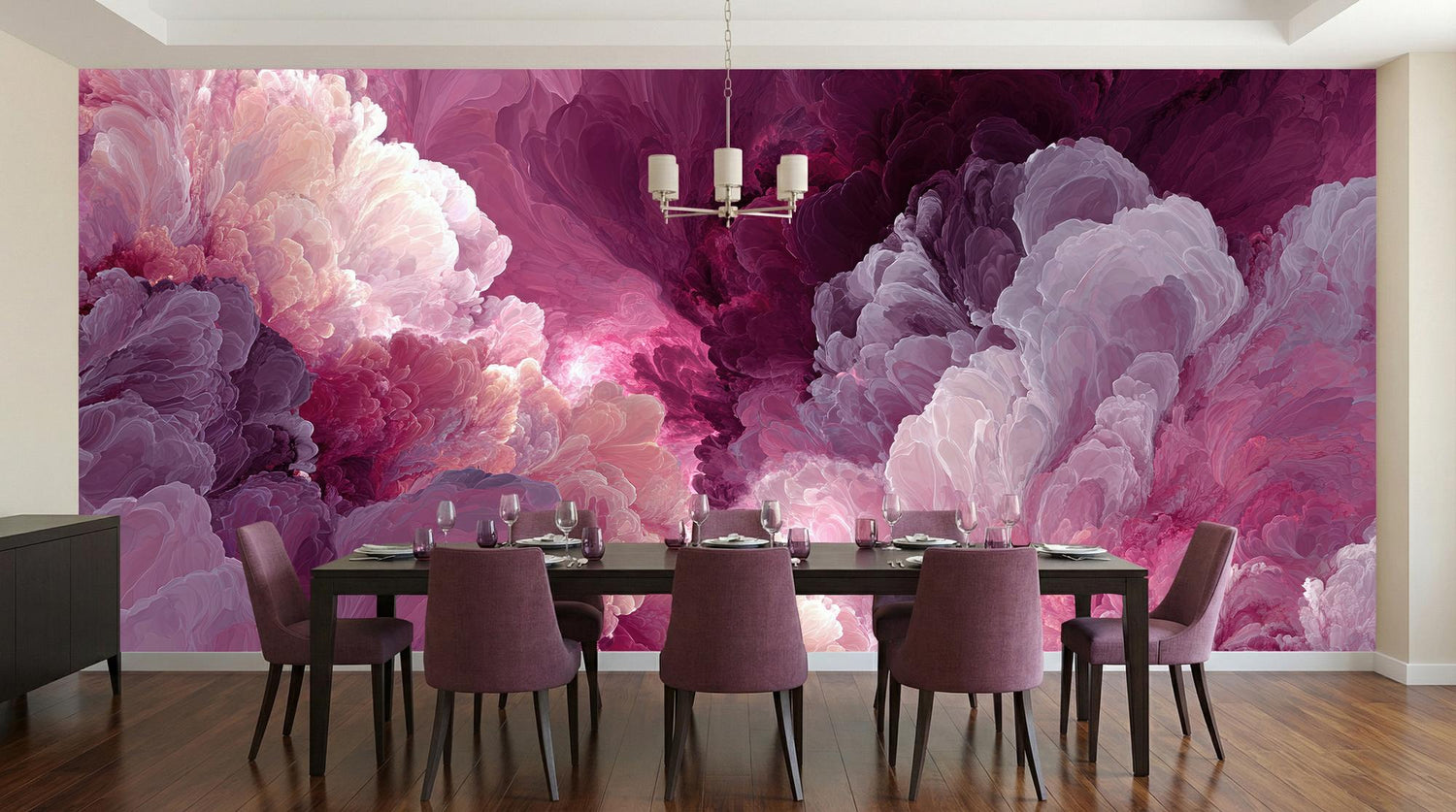 Abstract Purple wallpaper for Dining Room