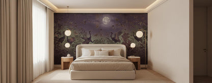 Contemporary Purple wallpaper for Bedroom