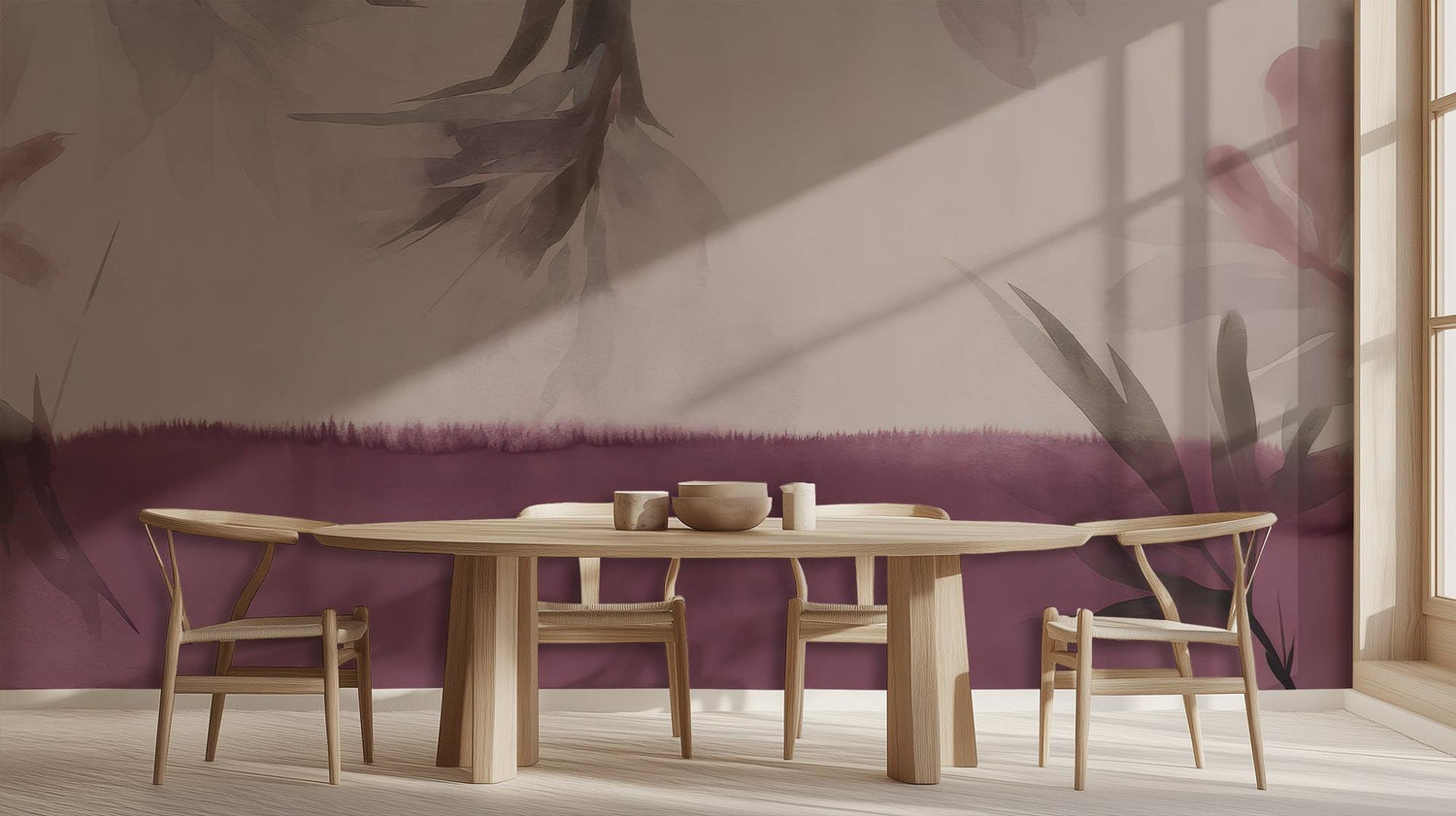 Contemporary Purple wallpaper for Dining Room