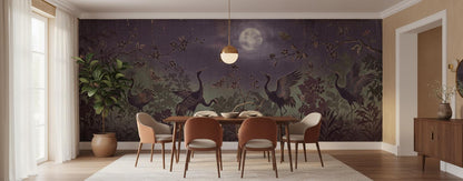 Contemporary Purple wallpaper for Dining Room