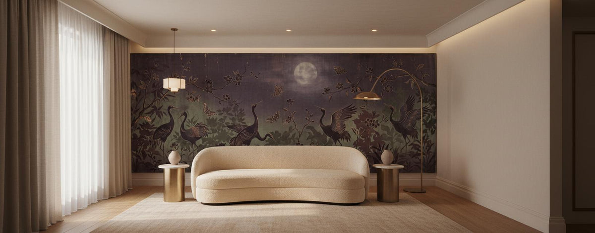 Traditional Purple wallpaper for Bedroom