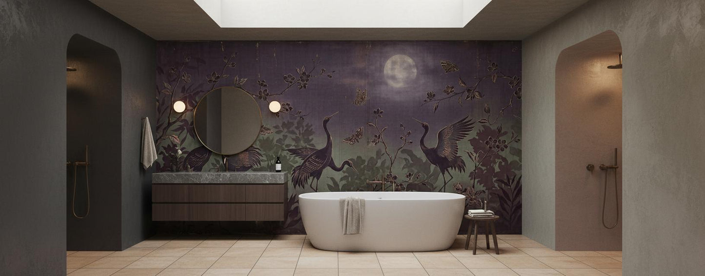 Vintage Purple wallpaper for Bathroom
