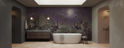 Vintage Purple wallpaper for Bathroom
