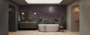Vintage Purple wallpaper for Bathroom
