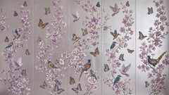 Delicate Floral and Bird Harmony Wallpaper