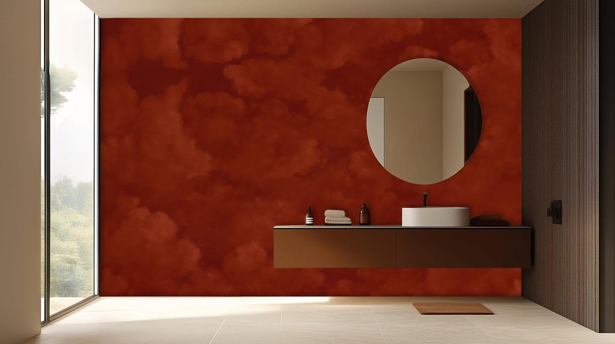 Abstract Red wallpaper for Bathroom