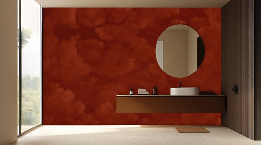Abstract Red wallpaper for Bathroom