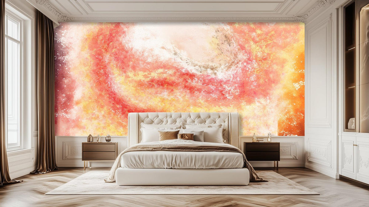 Abstract Red wallpaper for Bedroom