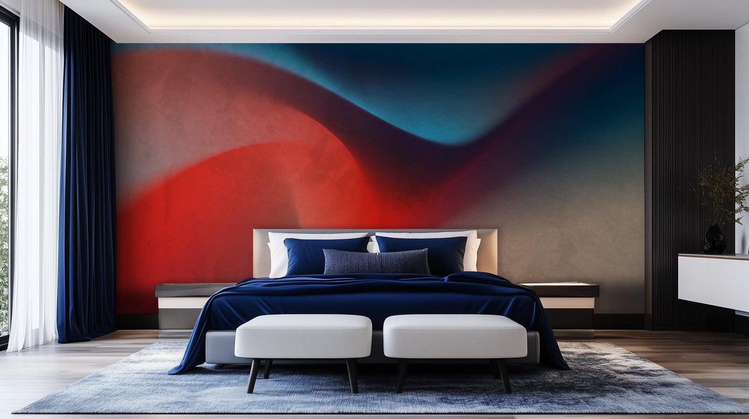 Abstract Red wallpaper for Bedroom