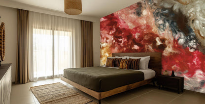Abstract Red wallpaper for Living Room