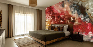 Abstract Red wallpaper for Living Room