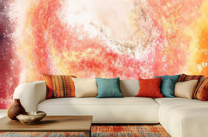 Abstract Red wallpaper for Living Room
