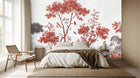 Contemporary Red wallpaper for Bedroom