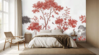Contemporary Red wallpaper for Bedroom