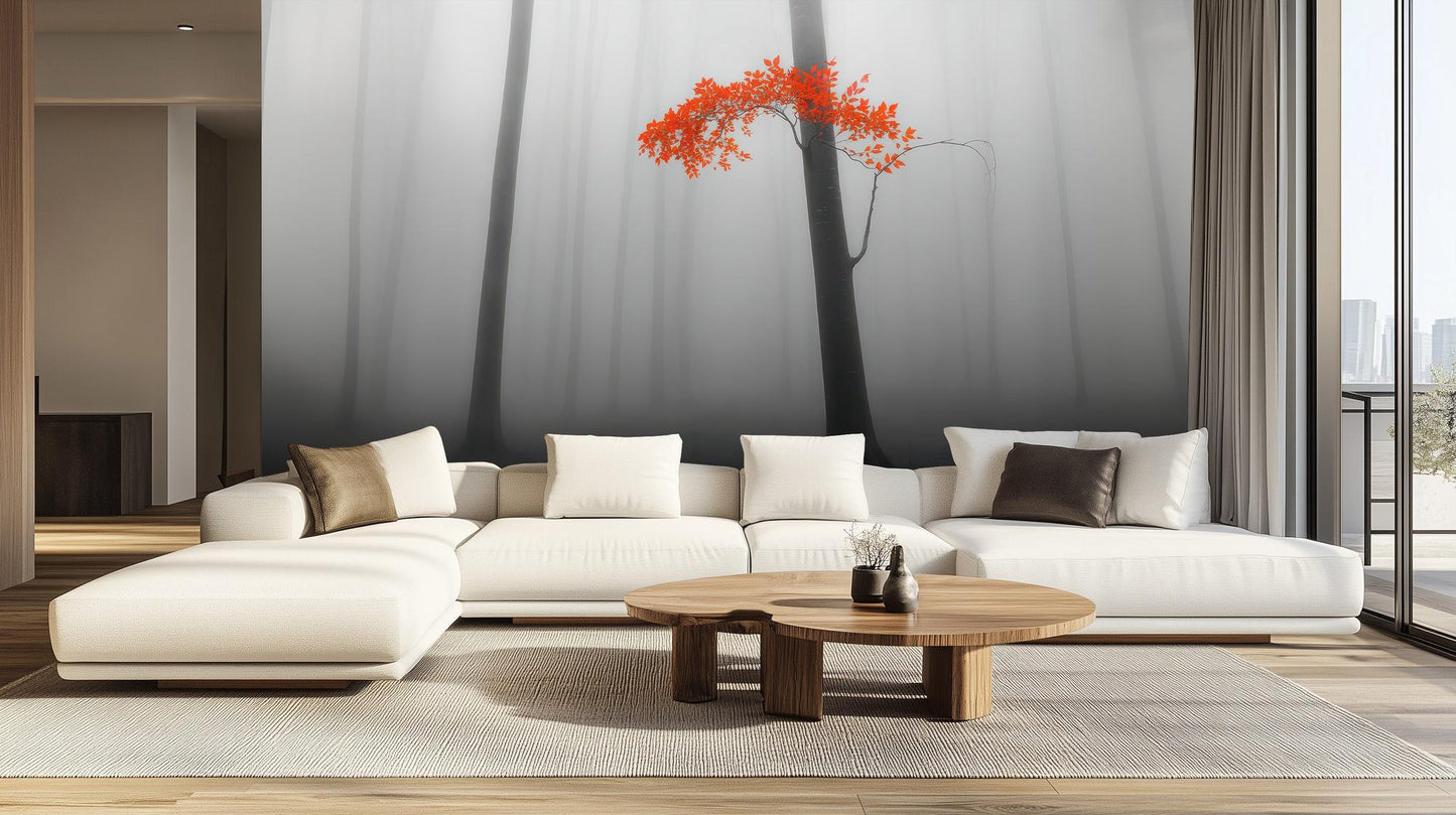 Contemporary Red wallpaper for Bedroom
