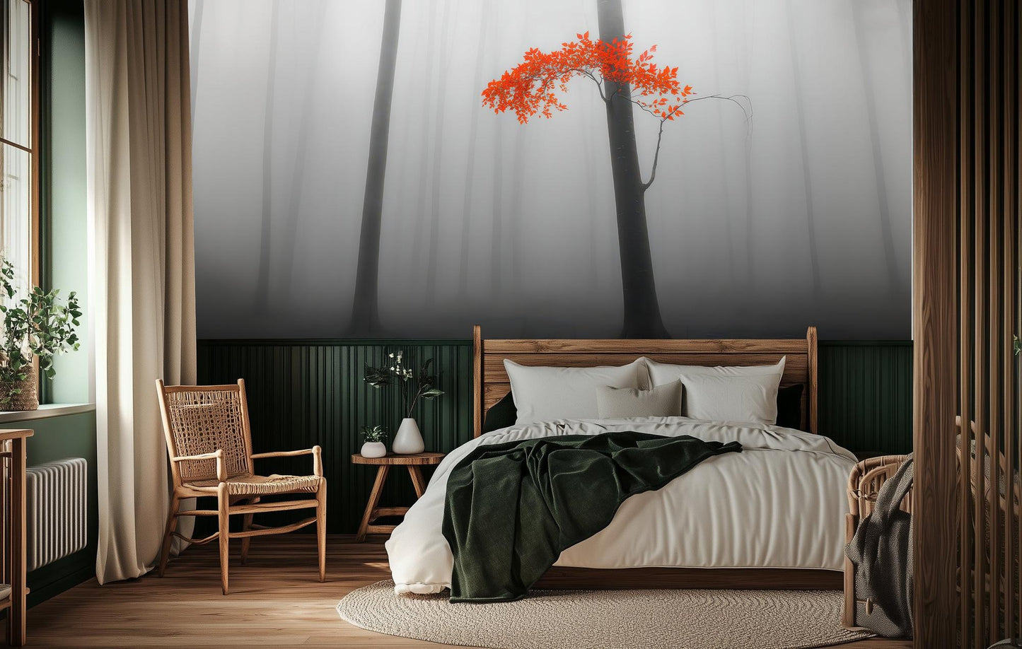 Contemporary Red wallpaper for Bedroom