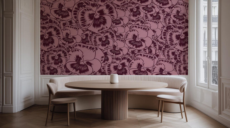 Contemporary Red wallpaper for Dining Room