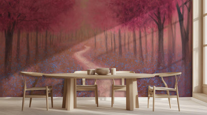 Contemporary Red wallpaper for Living Room