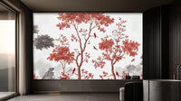 Contemporary Red wallpaper for Living Room