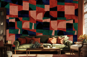 Contemporary Red wallpaper for Living Room