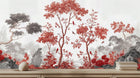 Contemporary Red wallpaper for Living Room