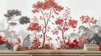 Contemporary Red wallpaper for Living Room