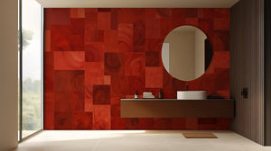 Modern Red wallpaper for Bathroom